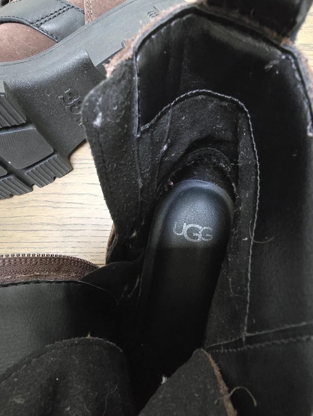 UGG Ashton Waterproof Suede Chunky Lace-Up Lug Sole Boot In Dark Earth Brown